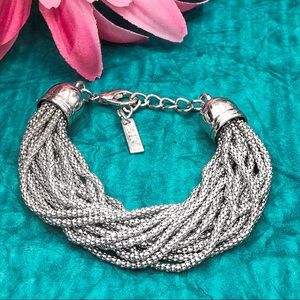 🍀 Layered Silver Chain Clasp Bracelet